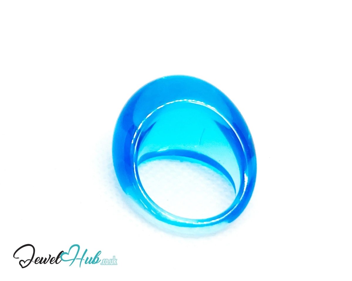 Resin Ring 💙 BlueRush (Cobalt) · UK O · US 7.5 · Glossy Lightweight - JewelHub.co.uk