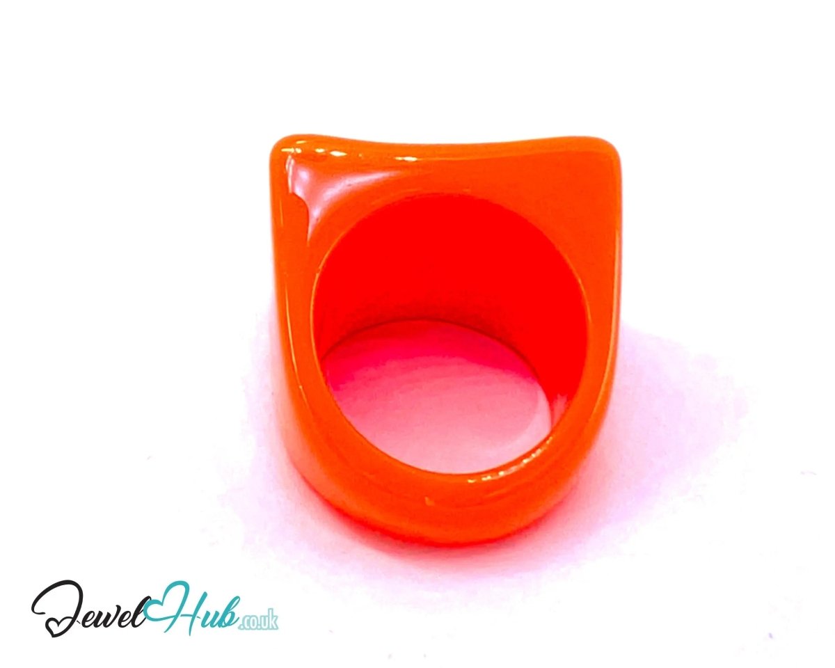 Resin Ring 🧡 EmberEdge – UK P · US 8 · Giant Series · Handcrafted Resin · 7.24g - JewelHub.co.uk
