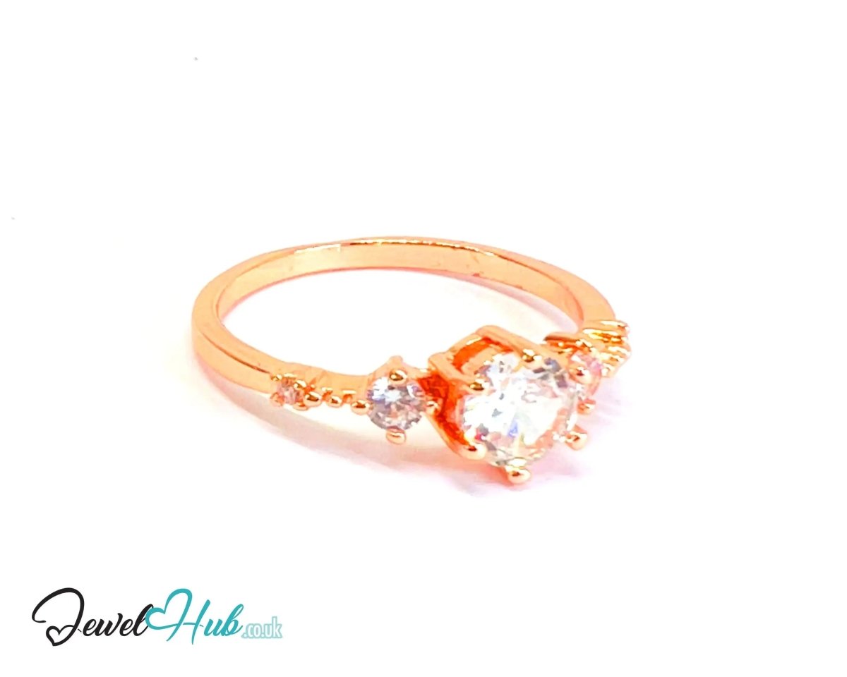 Rose Arc Ring 🔱 Rose Gold - Plated Copper · UK U · US 10.5 · CZ Gradient Cluster - JewelHub.co.uk