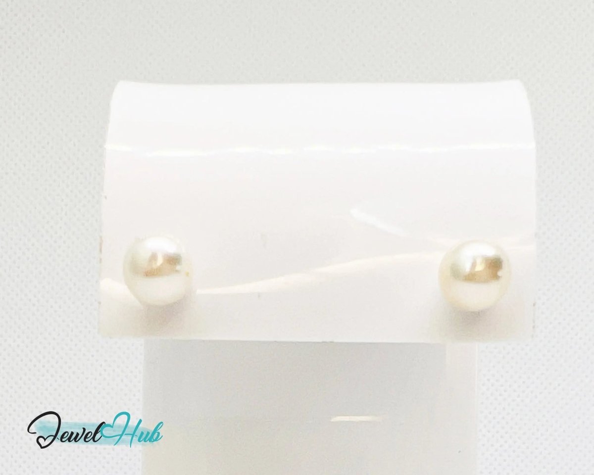 S925 Sterling Silver 7mm Pearl Earrings – Affordable Luxury & Timeless Craftsmanship - JewelHub.co.uk