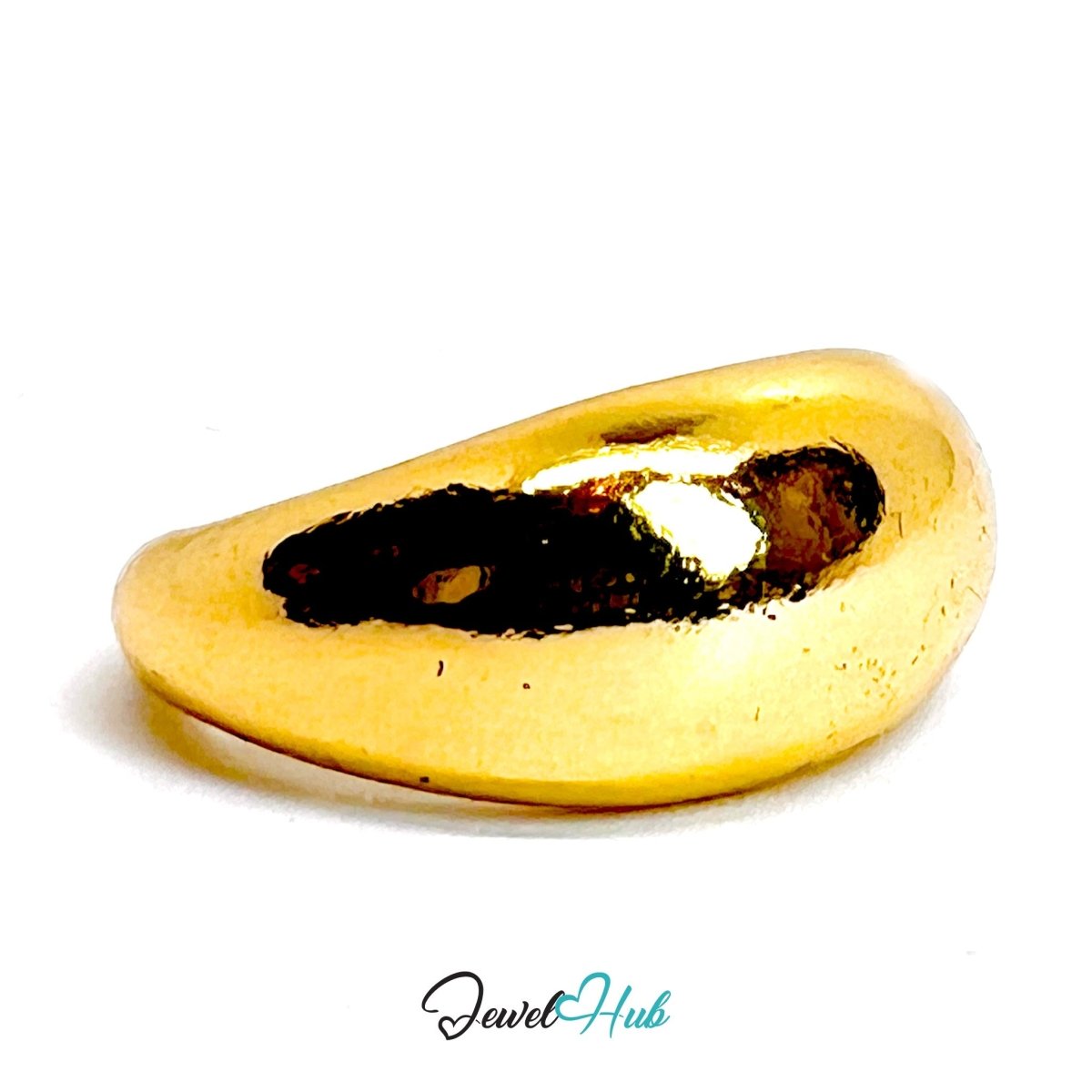 SculptBand Gold - Plated Zinc Ring · Chunky Dome Statement Band - JewelHub.co.uk
