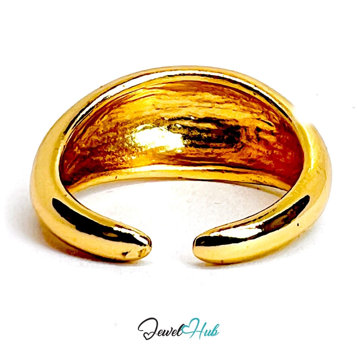 SculptBand Gold - Plated Zinc Ring · Chunky Dome Statement Band - JewelHub.co.uk