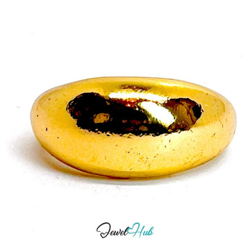 SculptBand Gold - Plated Zinc Ring · Chunky Dome Statement Band - JewelHub.co.uk