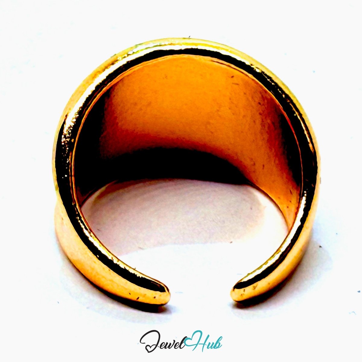 Sculptural Curve Gold - Plated Zinc Ring – Modern Minimalist Band - JewelHub.co.uk