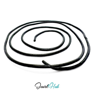 ShadowThread Longline – Noir Faux Leather Cord for Jewellery Making - JewelHub.co.uk