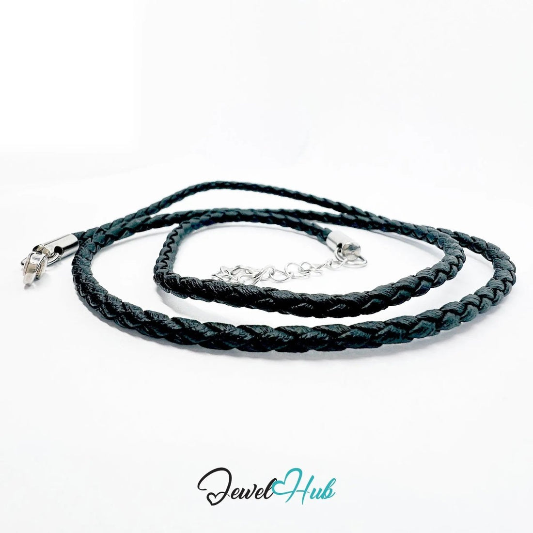 ShadowThread Luxe – Fashion Jewelry Necklace in Faux Braided Leather with Adjustable Clasp - JewelHub.co.uk