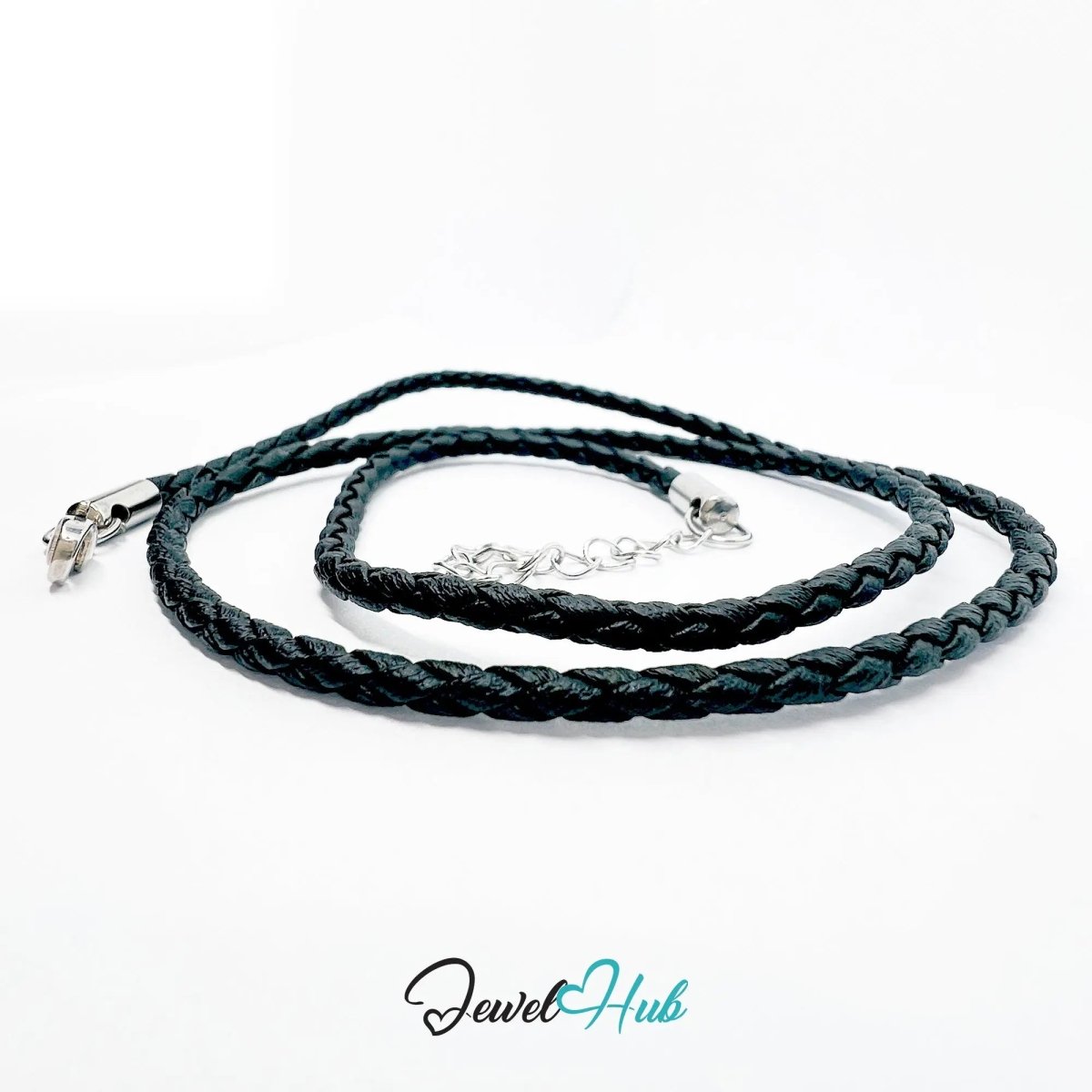 ShadowThread Luxe – Fashion Jewelry Necklace in Faux Braided Leather with Adjustable Clasp - JewelHub.co.uk