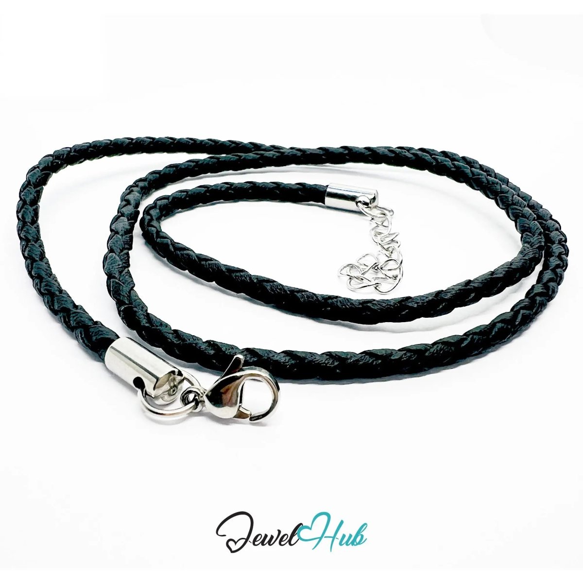 ShadowThread Luxe – Fashion Jewelry Necklace in Faux Braided Leather with Adjustable Clasp - JewelHub.co.uk