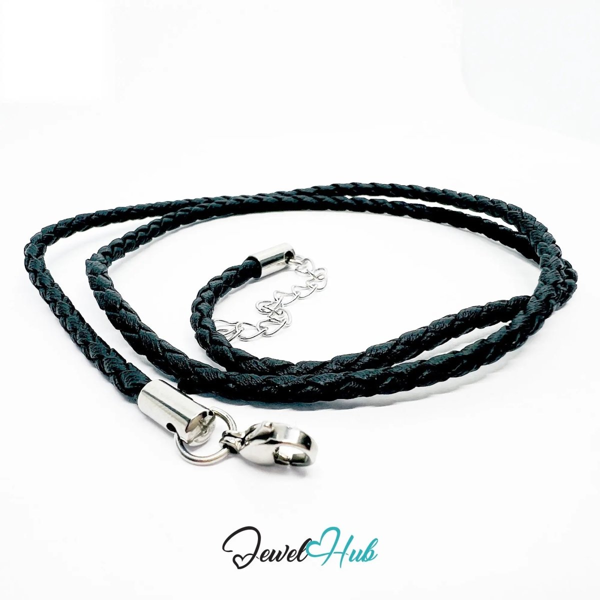 ShadowThread Luxe – Fashion Jewelry Necklace in Faux Braided Leather with Adjustable Clasp - JewelHub.co.uk