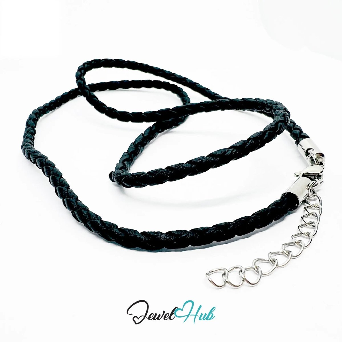 ShadowThread Luxe – Fashion Jewelry Necklace in Faux Braided Leather with Adjustable Clasp - JewelHub.co.uk