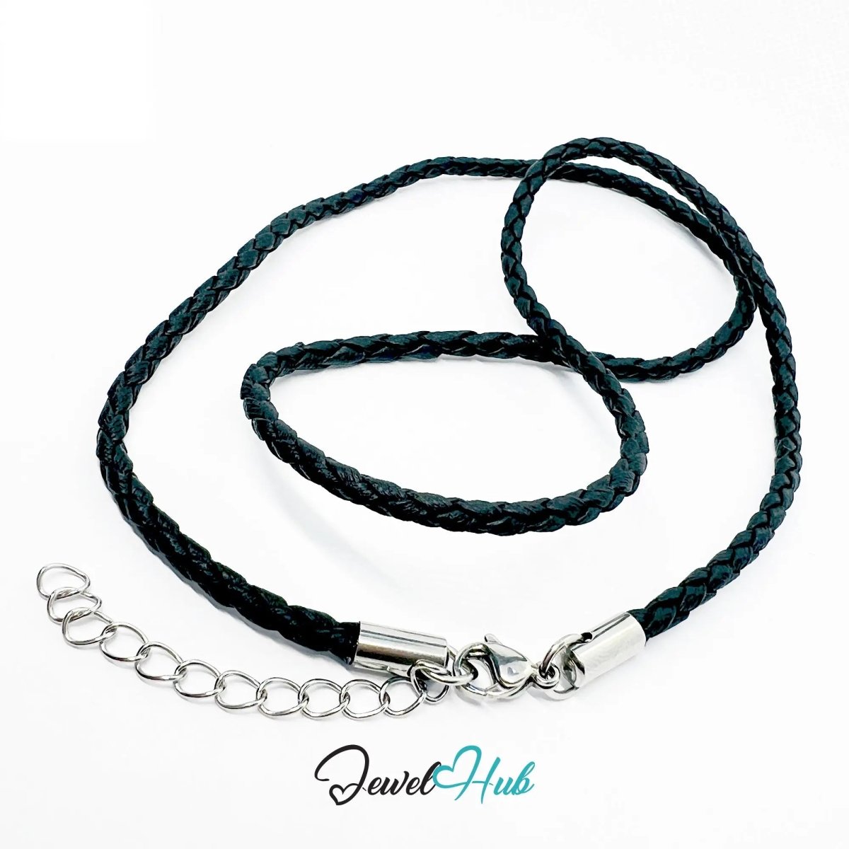 ShadowThread Luxe – Fashion Jewelry Necklace in Faux Braided Leather with Adjustable Clasp - JewelHub.co.uk