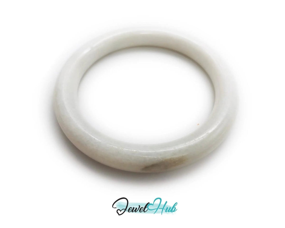 Silent Guardian · White Nephrite Jade Bracelet · Protective Gift of Emotional Strength - JewelHub.co.uk