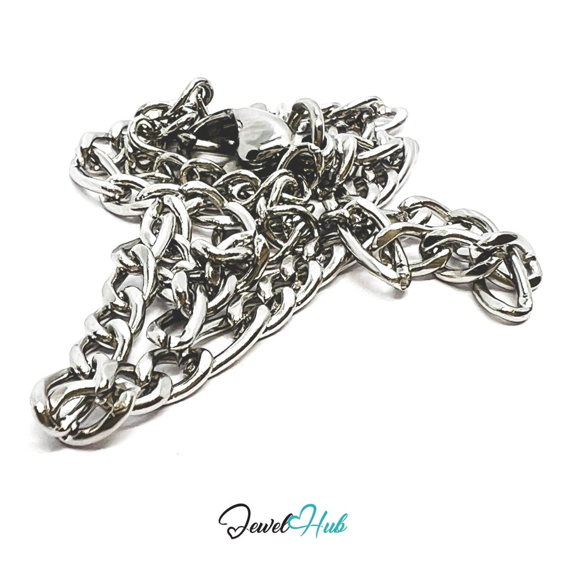 Silver 304 Stainless Steel Curb Chain Bracelet – 2.8mm Minimalist Everyday Design - JewelHub.co.uk