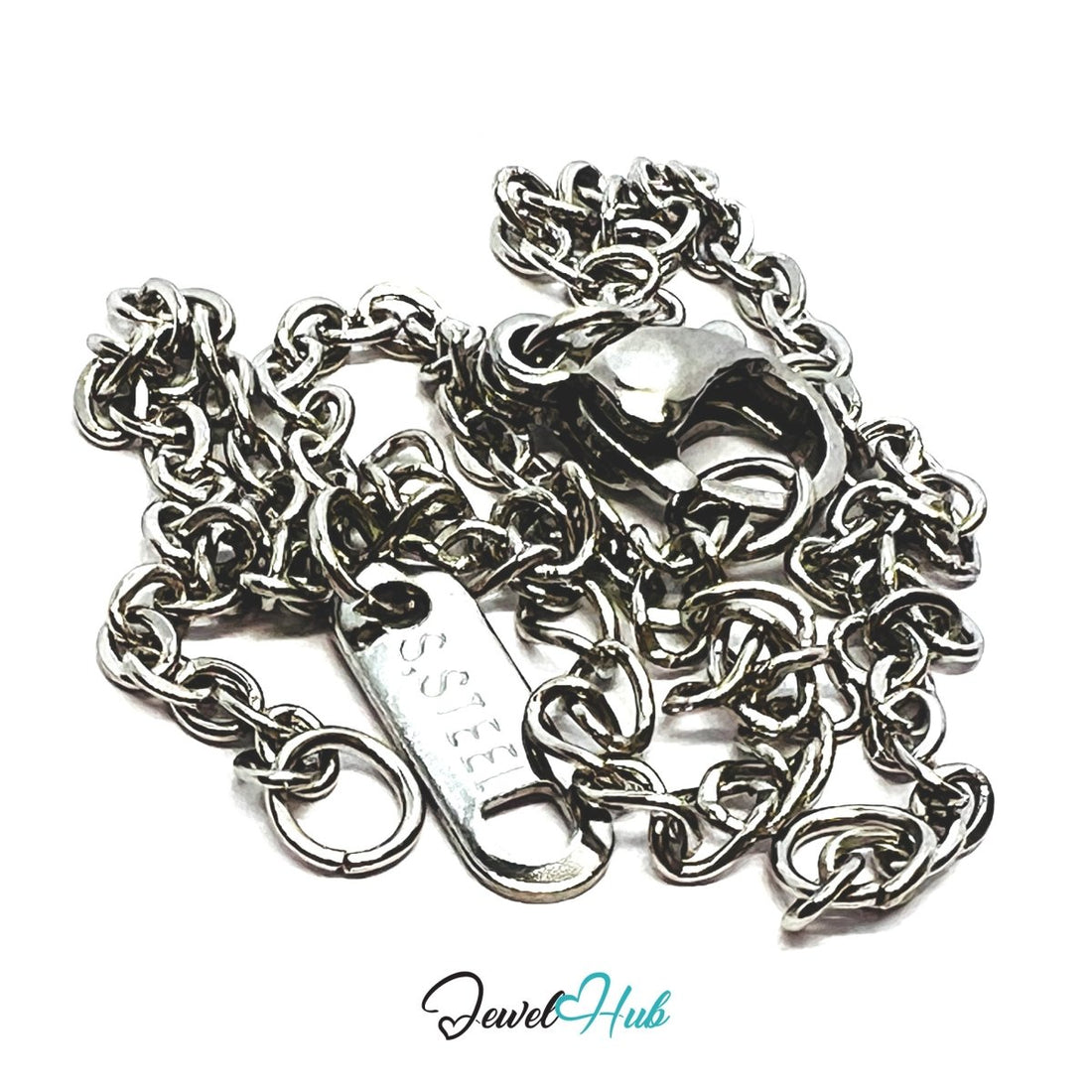 Silver 304 Stainless Steel MiniCharm™ Base Chain – 1.5mm Delicate Adjustable Bracelet - JewelHub.co.uk