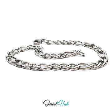 Silver 316L Stainless Steel Curb Chain Bracelet – 5mm Minimalist Premium Design - JewelHub.co.uk