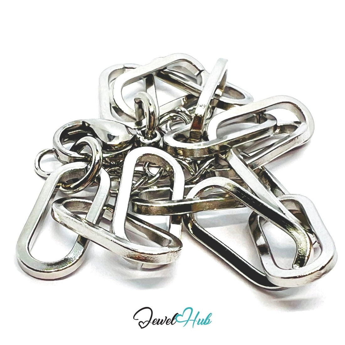 Silver 316L Stainless Steel Rectangular‑Link Bracelet – 6mm Modern Industrial Chain - JewelHub.co.uk