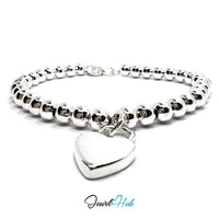 925 Sterling Silver Heart Charm Bracelet - Ho