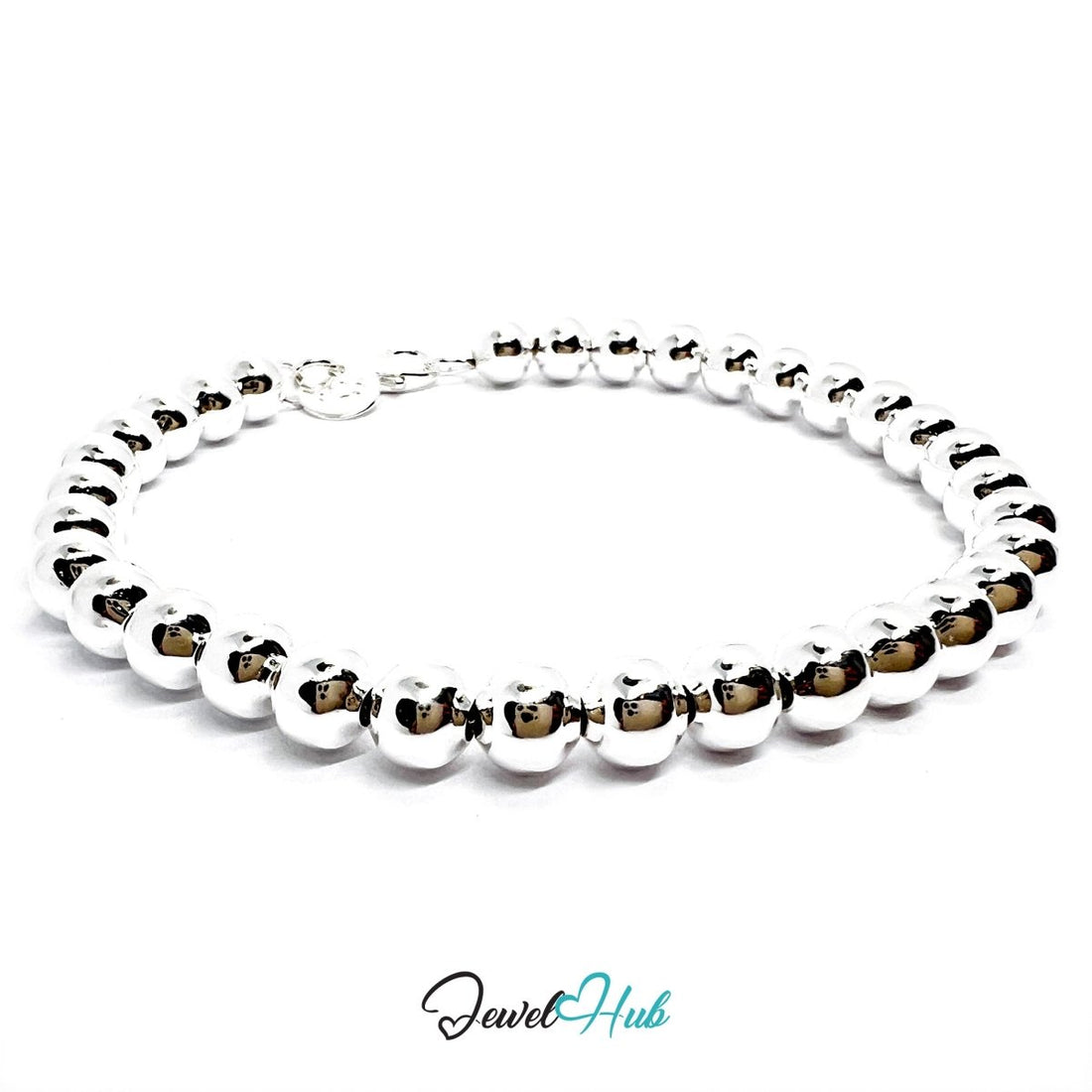 Silver Beaded 925 Sterling Hollow Ball Bracelet – Adjustable - JewelHub.co.uk
