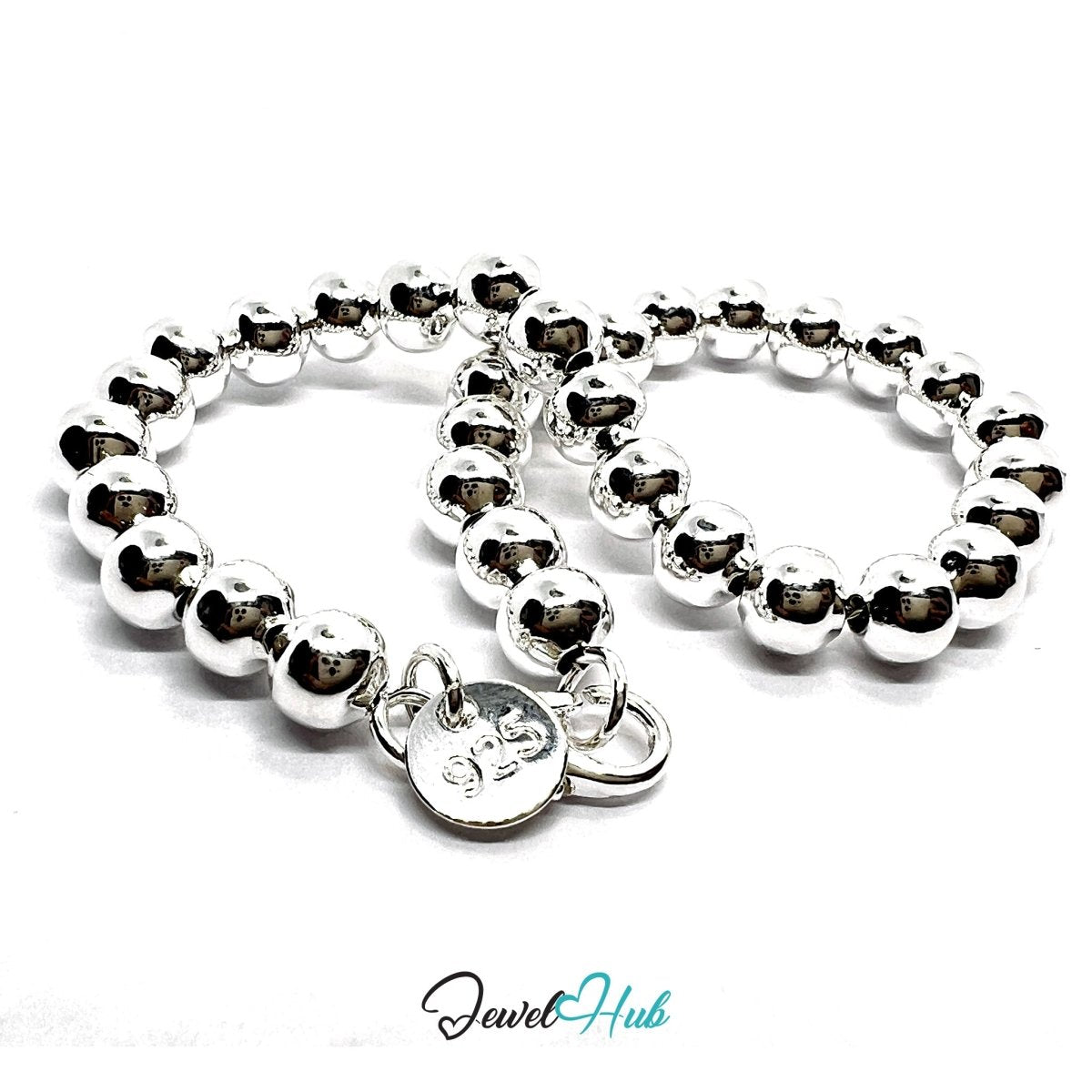 Silver Beaded 925 Sterling Hollow Ball Bracelet – Adjustable - JewelHub.co.uk
