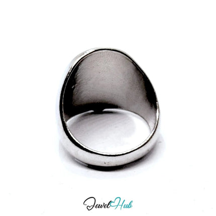 Silver - Plated Abstract Heart Zinc Alloy Ring – Sculptural Emotion for Bold Presence | Fixed Size UK P - JewelHub.co.uk