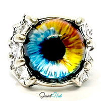 Punk Eye Ring · Zinc Alloy · Silver‑Plated Cl