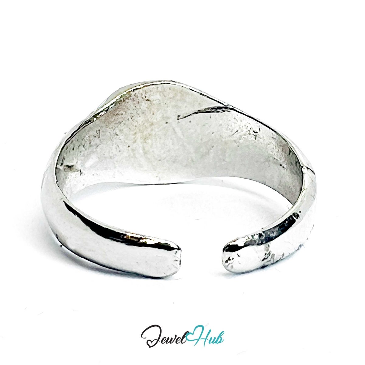 Silver - Plated Sculptural Adjustable Ring | Silver Plated Zinc Alloy - JewelHub.co.uk