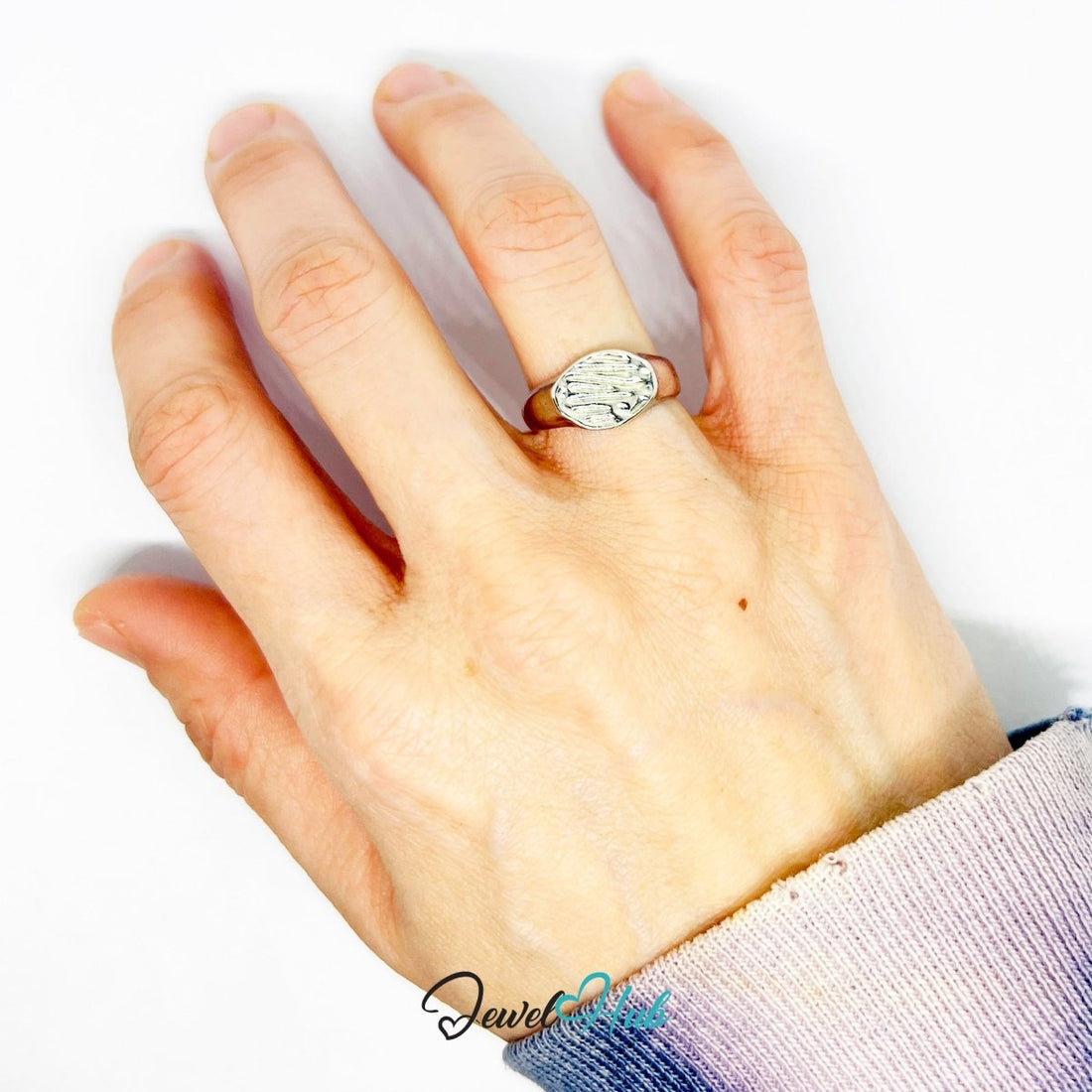 Silver - Plated Sculptural Adjustable Ring | Silver Plated Zinc Alloy - JewelHub.co.uk