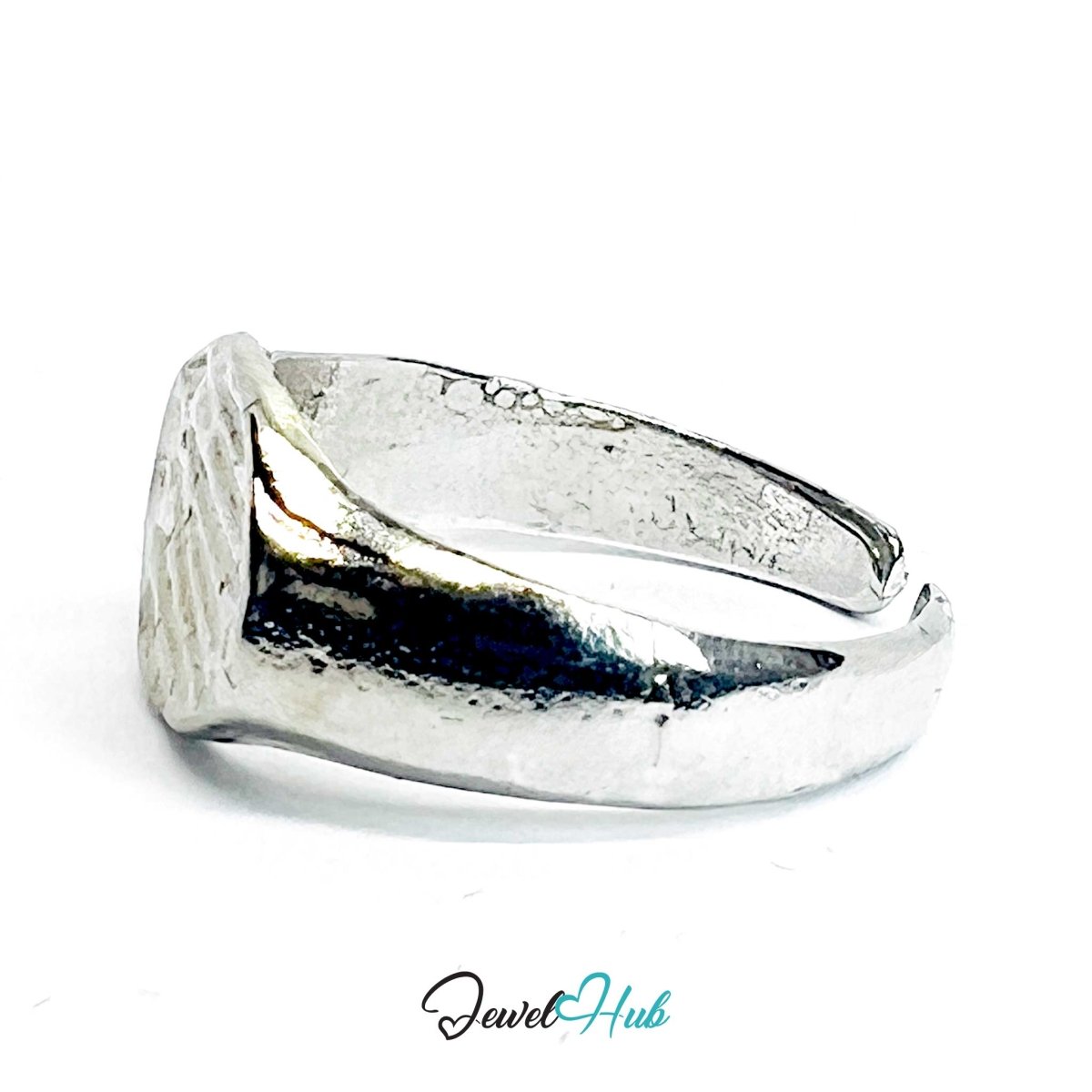 Silver - Plated Sculptural Adjustable Ring | Silver Plated Zinc Alloy - JewelHub.co.uk