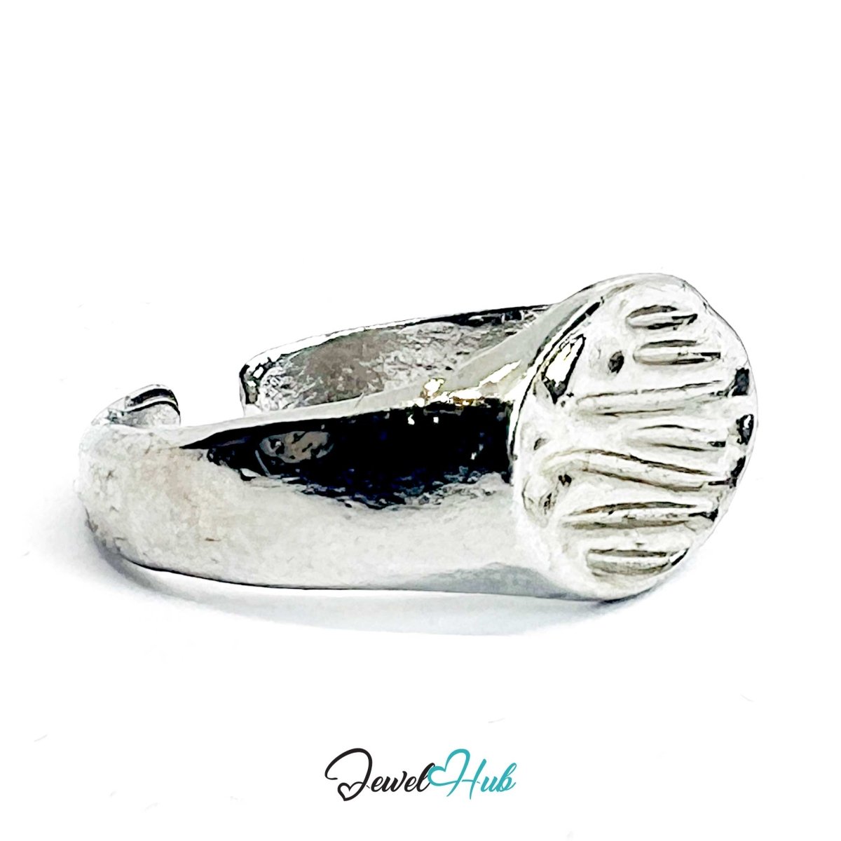 Silver - Plated Sculptural Adjustable Ring | Silver Plated Zinc Alloy - JewelHub.co.uk