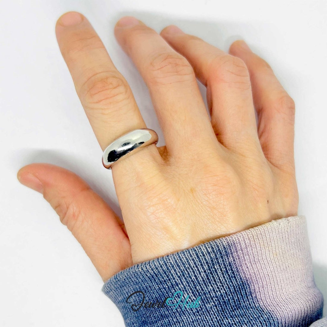 Silver - Plated Sculptural Cuff Zinc Alloy Rings – Open Bands - JewelHub.co.uk