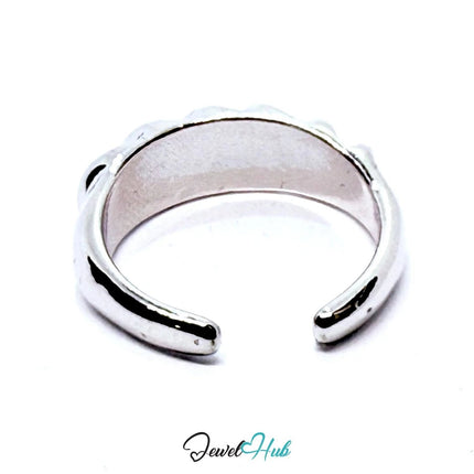 Silver - Plated Twisted Rope Zinc Rings – Sculptural Texture in UK N & UK K - JewelHub.co.uk