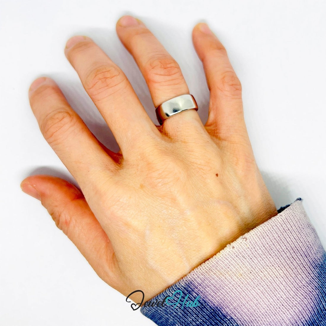 Silver - Plated Zinc Alloy Minimalist Open Ring – Quiet Geometric Accent - JewelHub.co.uk