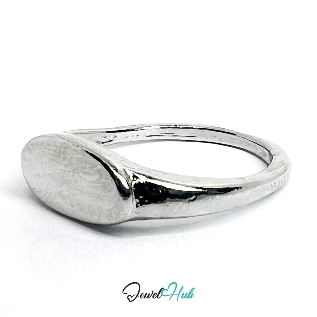 Silver - Plated Zinc Alloy Rectangular Face Ring – Minimalist Modern Classic - JewelHub.co.uk