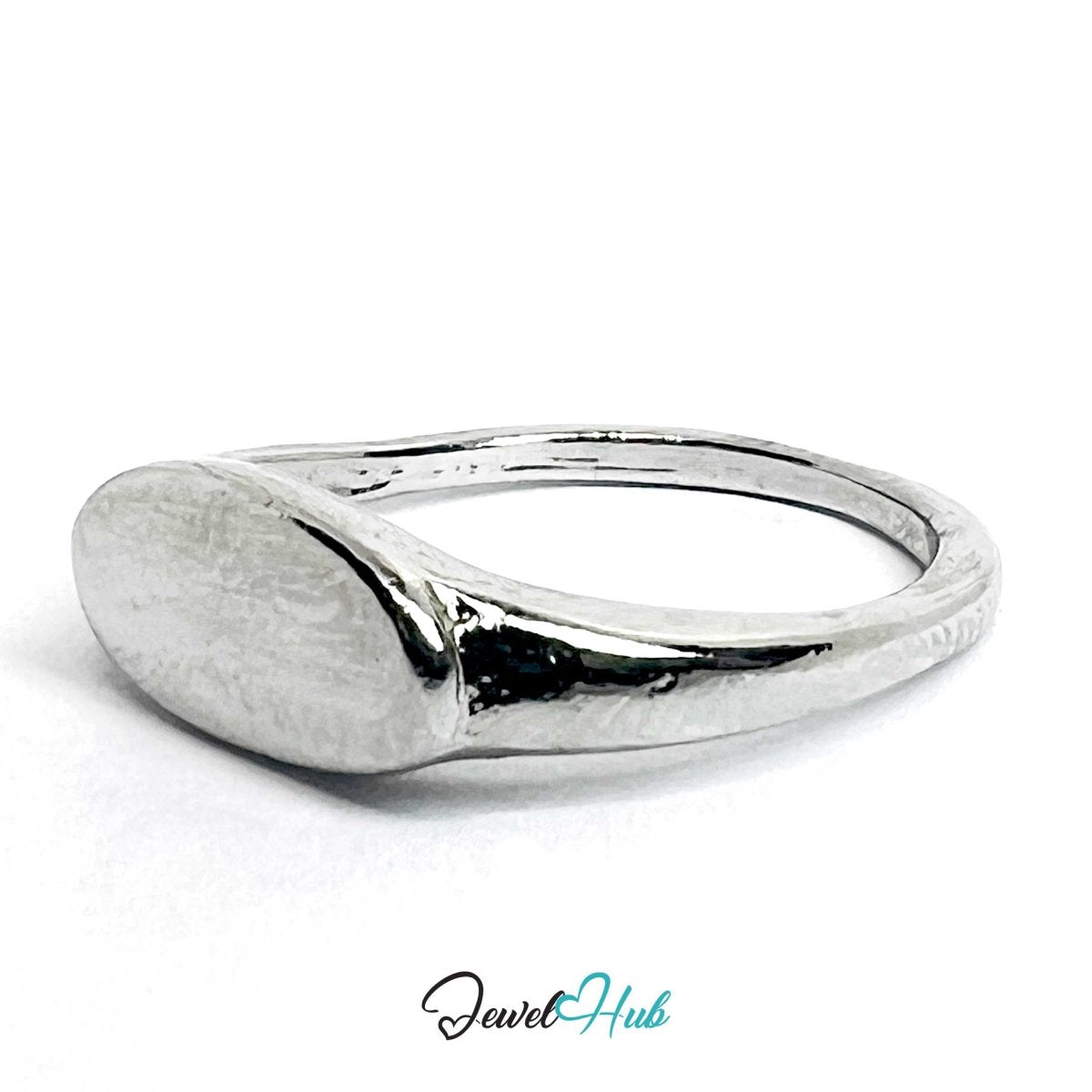 Silver - Plated Zinc Alloy Rectangular Face Ring – Minimalist Modern Classic - JewelHub.co.uk