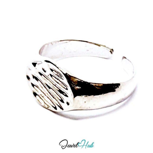 Silver - Plated Zinc Alloy Ring – Adjustable NOP Design, 2.04g Statement Accessory - JewelHub.co.uk