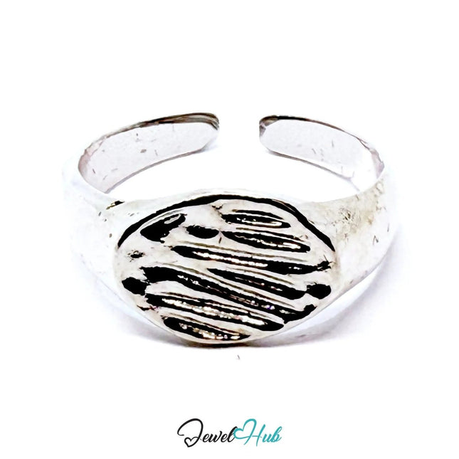 Silver - Plated Zinc Alloy Ring – Adjustable NOP Design, 2.04g Statement Accessory - JewelHub.co.uk