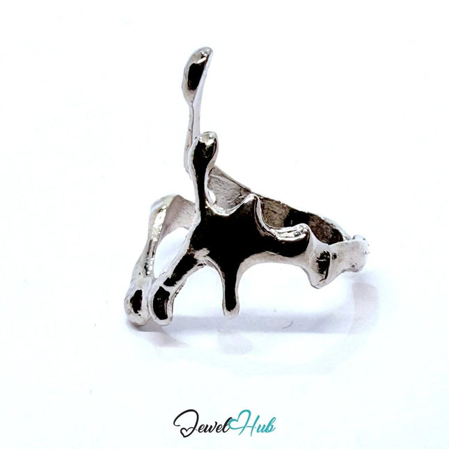 Silver - Plated Zinc Alloy Ring – Sculptural Skeletal Design, Things teens want - JewelHub.co.uk