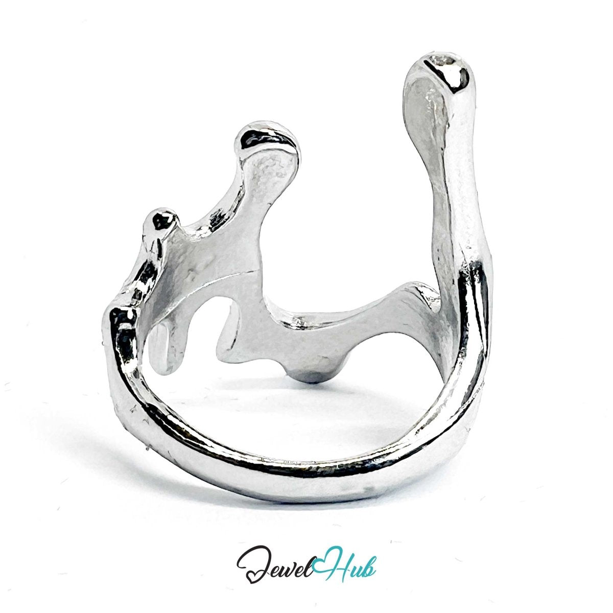 Silver - Plated Zinc Alloy Ring – Sculptural Skeletal Design, Things teens want - JewelHub.co.uk
