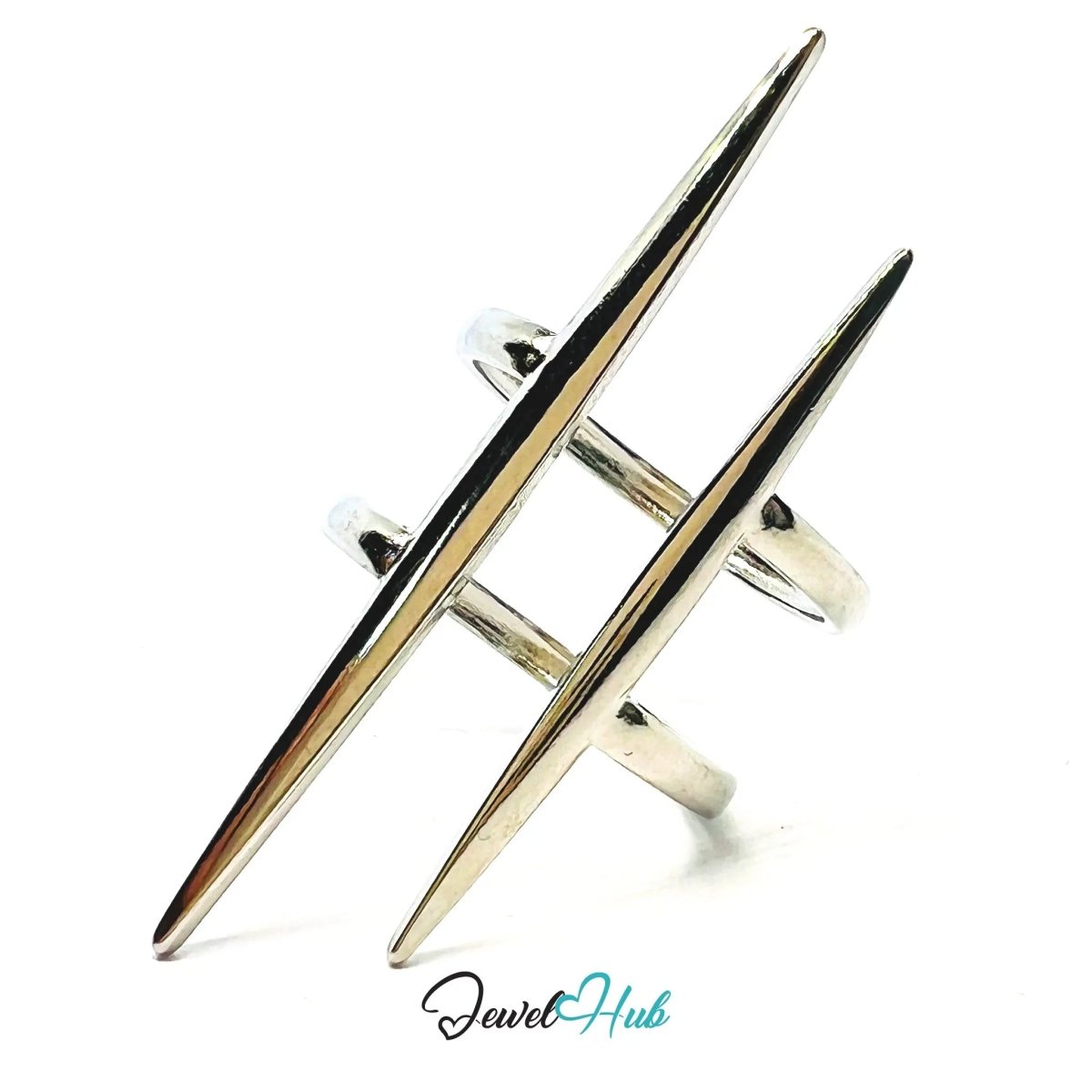 Silver SpikeForm Stainless Steel Ring · Adjustable PQR · The Sharpest Split - JewelHub.co.uk