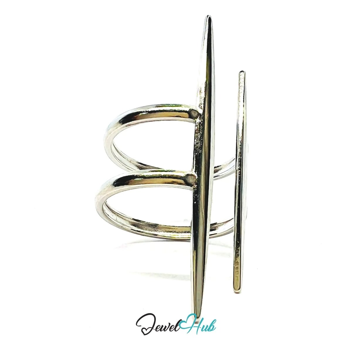 Silver SpikeForm Stainless Steel Ring · Adjustable PQR · The Sharpest Split - JewelHub.co.uk