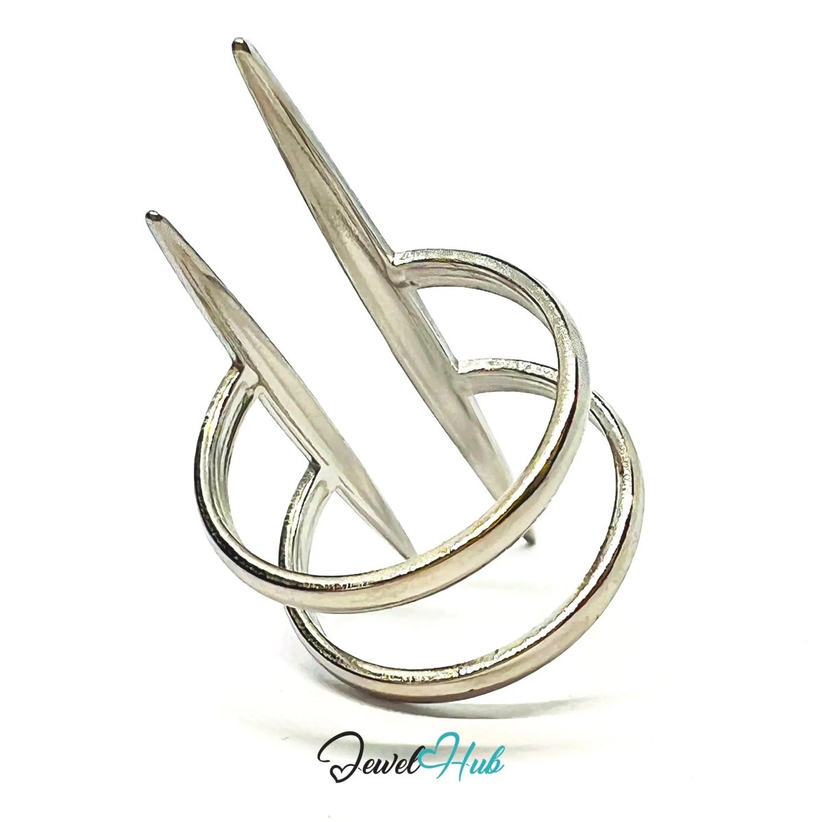 Silver SpikeForm Stainless Steel Ring · Adjustable PQR · The Sharpest Split - JewelHub.co.uk