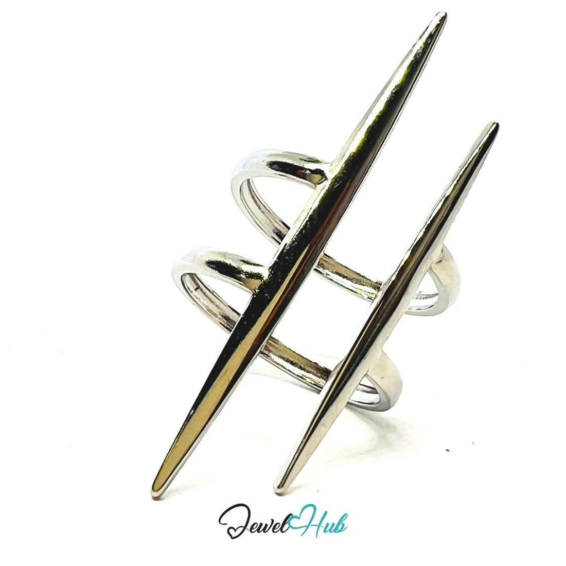 Silver SpikeForm Stainless Steel Ring · Adjustable PQR · The Sharpest Split - JewelHub.co.uk