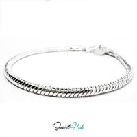 Silver Spiral 925 Sterling Snake Chain Bracel