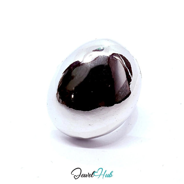 Silver Spiral Zinc Alloy Ring – Textured Concave Dome for Bold Presence | Fixed Size UK M - JewelHub.co.uk