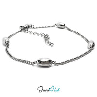 Silver Stainless Steel Bead‑Chain Bracelet – 