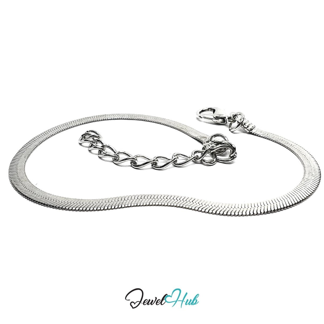 Silver Stainless Steel Chain Bracelet – 3.2mm Minimalist Magnetic Link Design - JewelHub.co.uk
