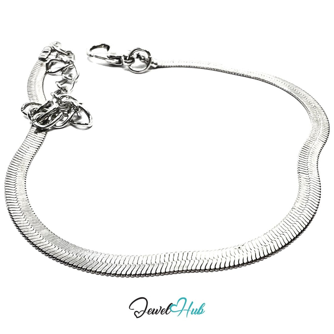 Silver Stainless Steel Chain Bracelet – 3.2mm Minimalist Magnetic Link Design - JewelHub.co.uk