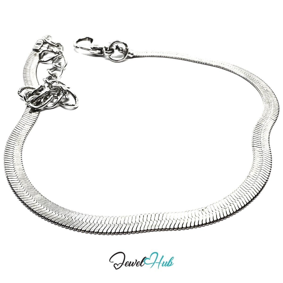 Silver Stainless Steel Chain Bracelet – 3.2mm Minimalist Magnetic Link Design - JewelHub.co.uk