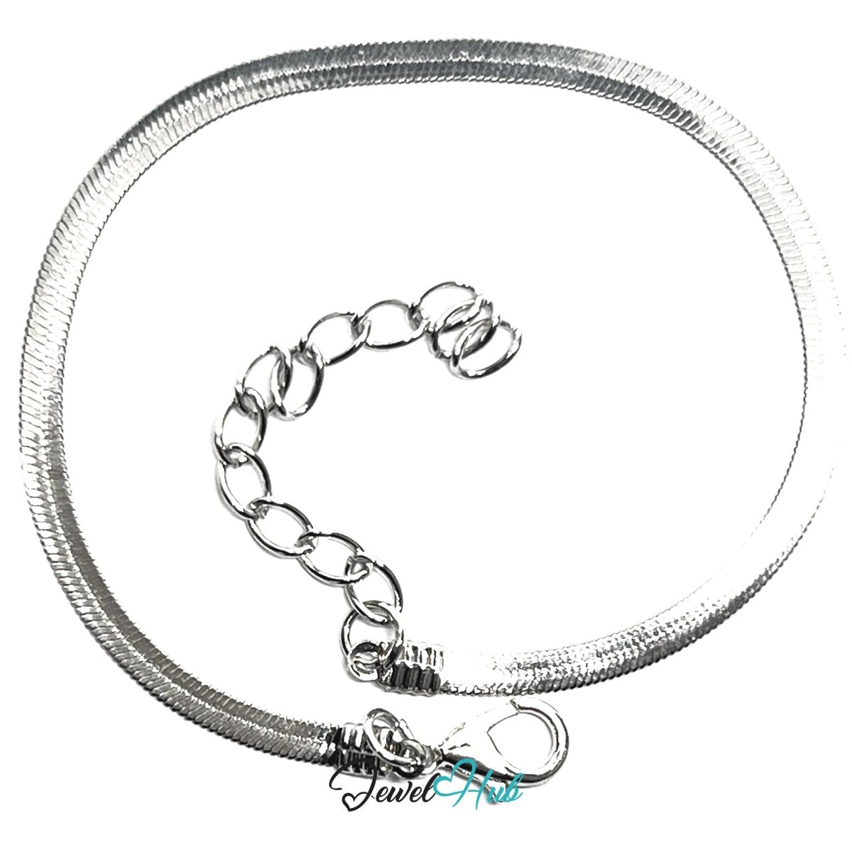 Silver Stainless Steel Chain Bracelet – 3.2mm Minimalist Magnetic Link Design - JewelHub.co.uk