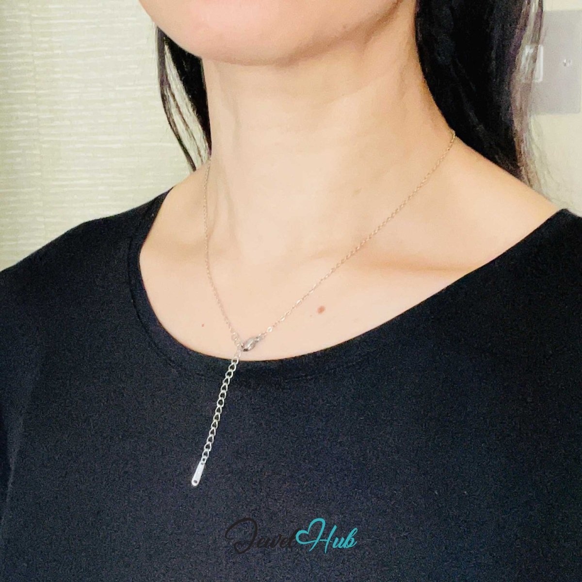 Silver Stainless Steel O‑Shape Chain Necklace 1.5x2mm | 40+5cm Adjustable - JewelHub.co.uk